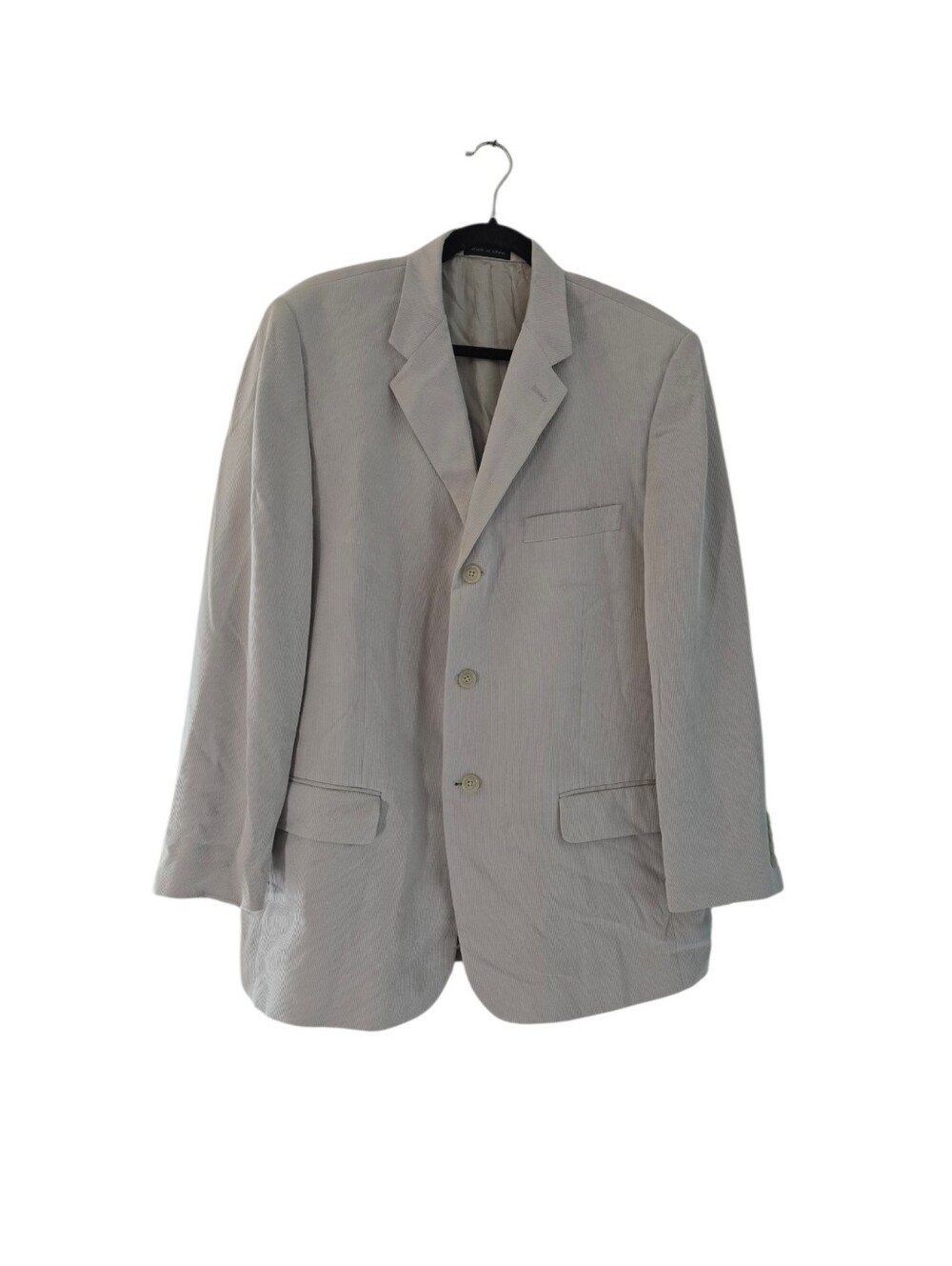 Pierre Cardin Silk Lined Men's Light Gray Classic Three-Button Blazer Sze 44 Reg